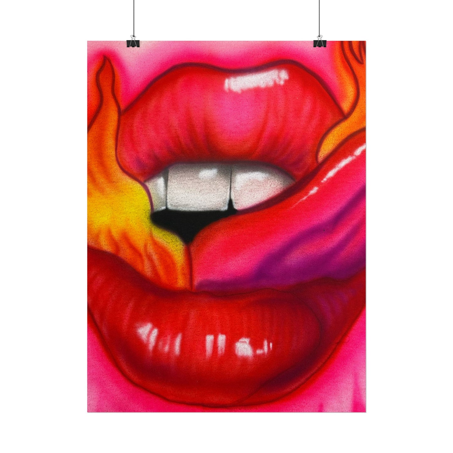 "flaming lips pt. 2" airbrush rolled print