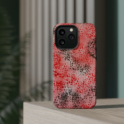MagSafe "red cheetah" airbrush iPhone case
