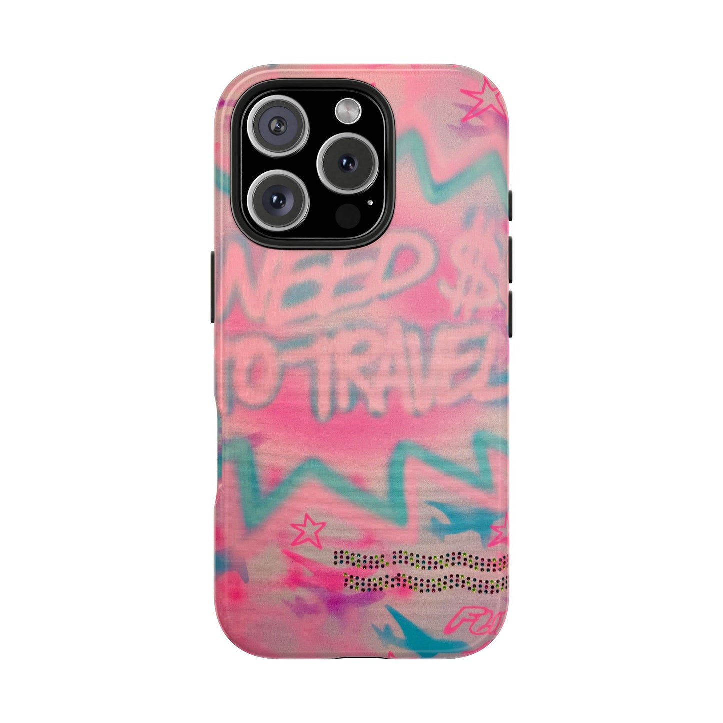 "need $$ to travel" airbrush iPhone case