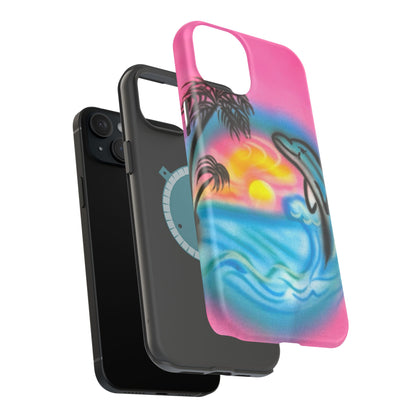 MagSafe "Delfinliebe" Airbrush iPhone-Hülle
