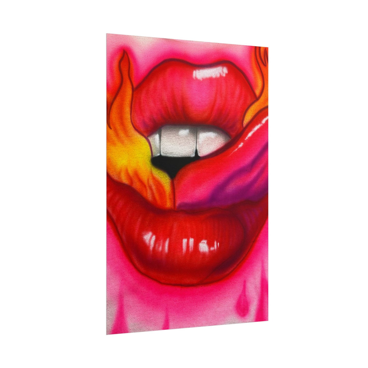 "flaming lips pt. 2" airbrush rolled print