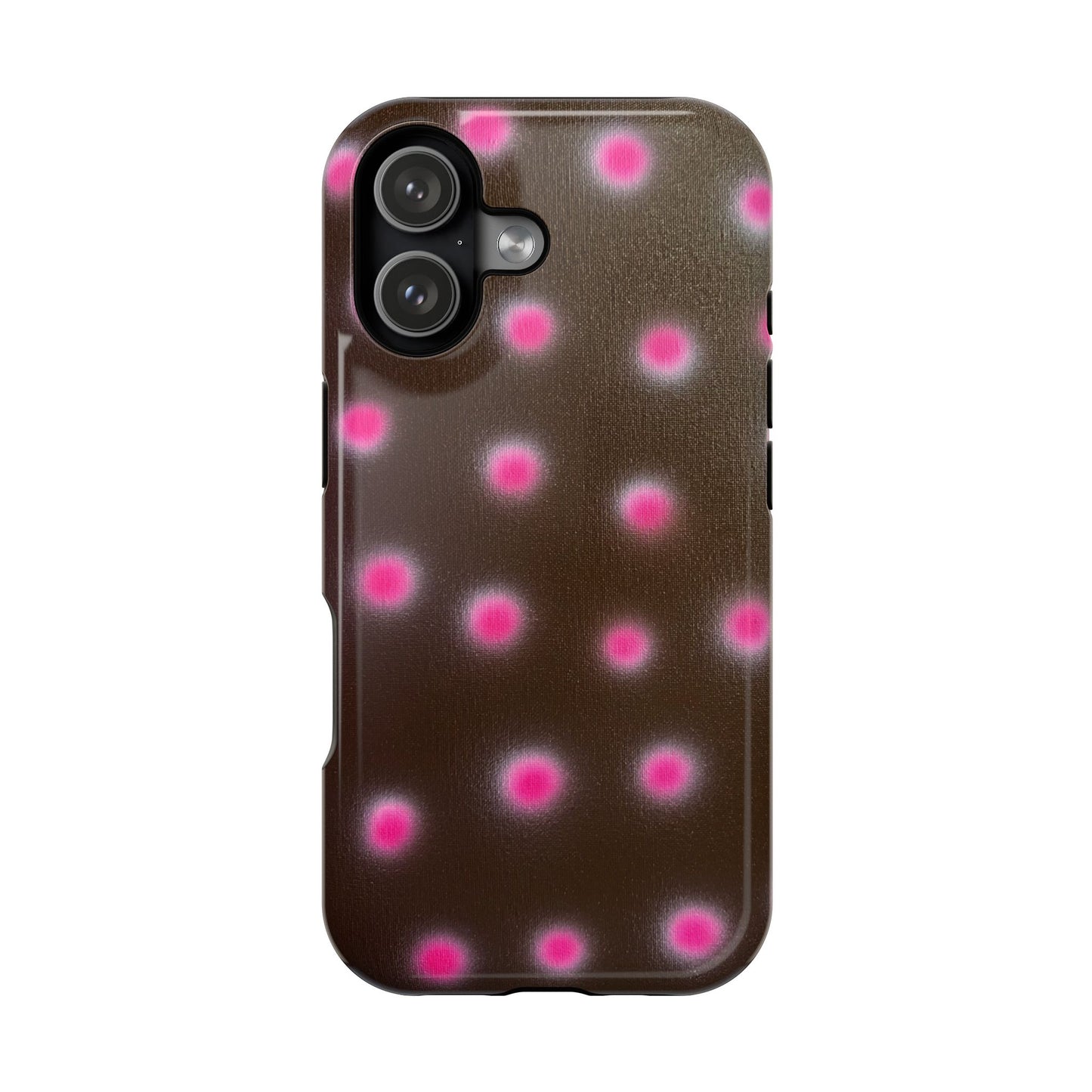 MagSafe "cherry mocha polka dot" airbrush iPhone case