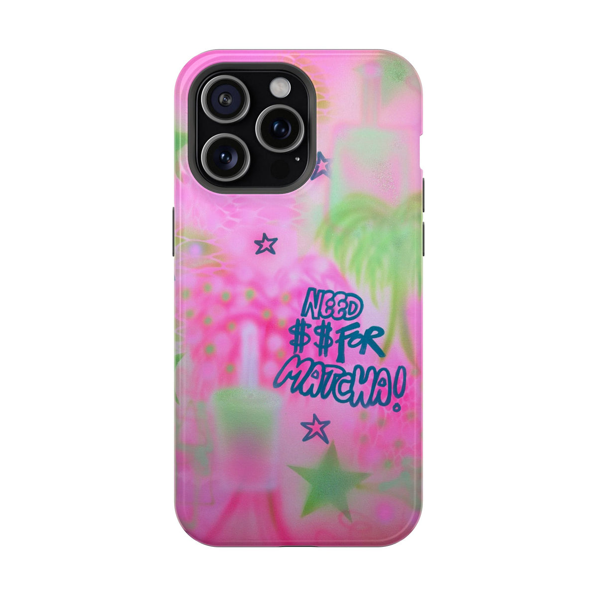 MagSafe "need $$ for matcha" airbrush iPhone case