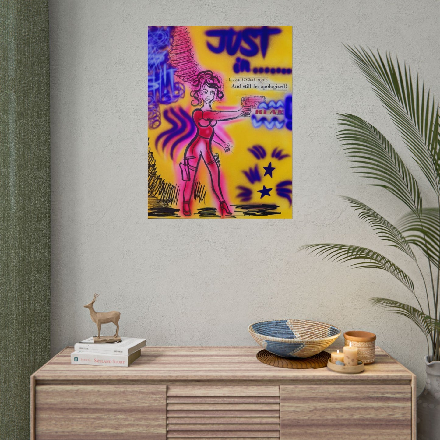 "spiraling thoughts" airbrush rolled print
