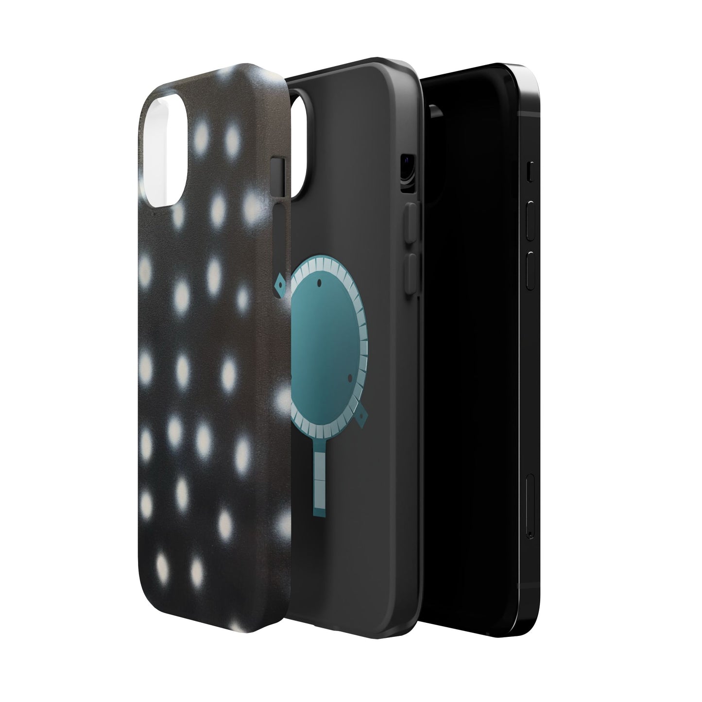 MagSafe "coconut noir polka dot" airbrush iPhone case