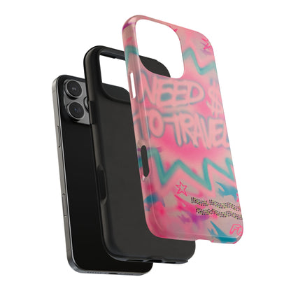 "need $$ to travel" airbrush iPhone case
