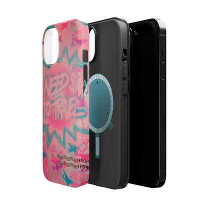 MagSafe "need $$ to travel" airbrush iPhone case