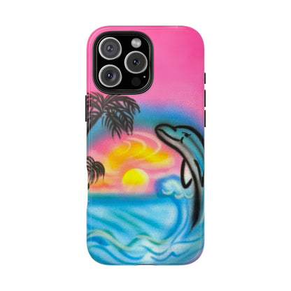 "dolphin love" airbrush iPhone case