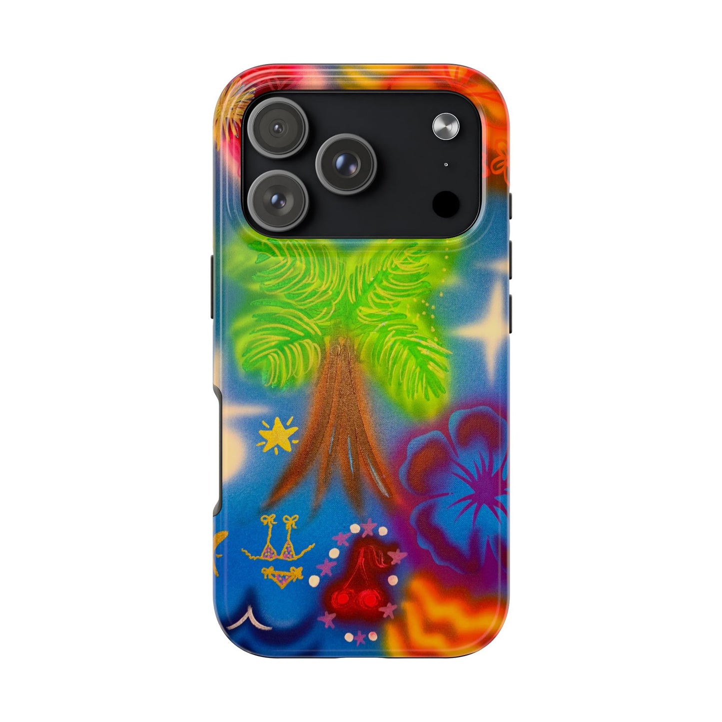 "neon blue palms" airbrush iPhone case