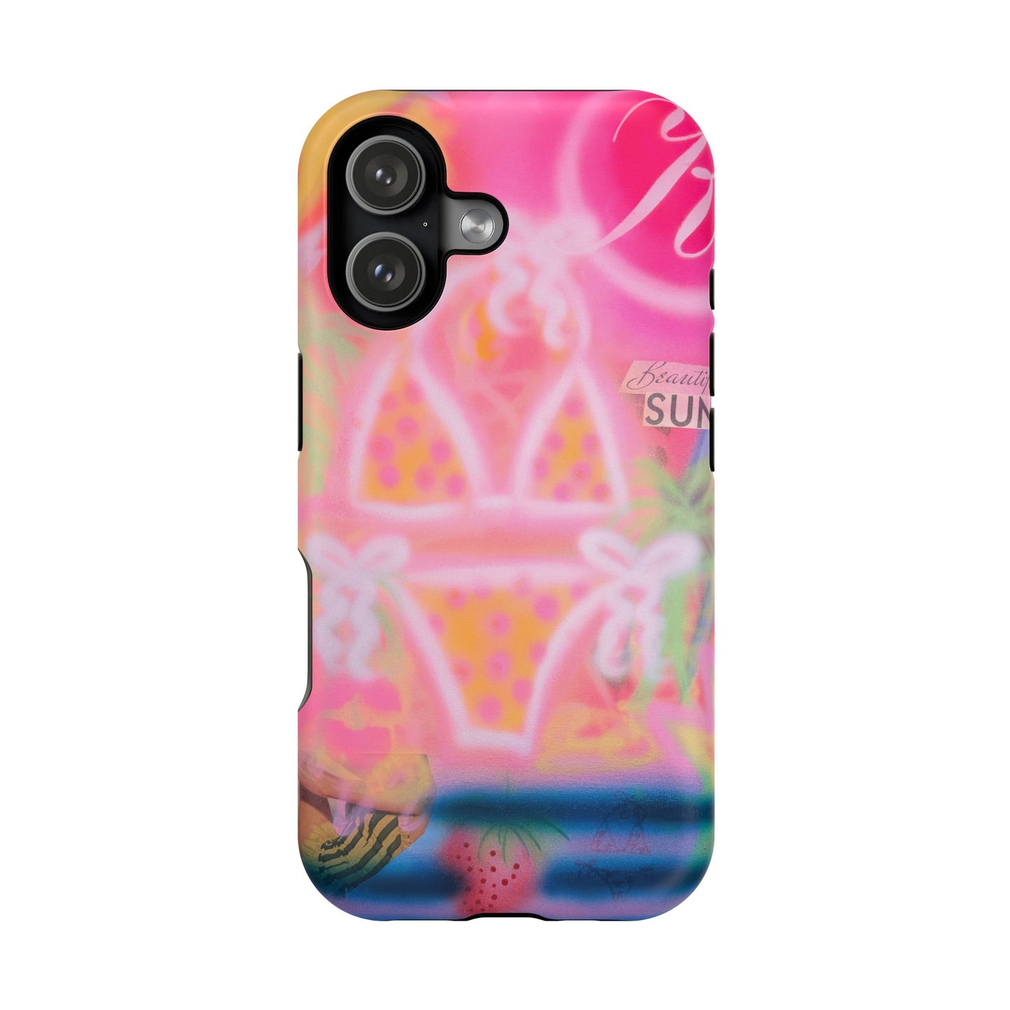 MagSafe "santa monica strawberry" airbrush iPhone case