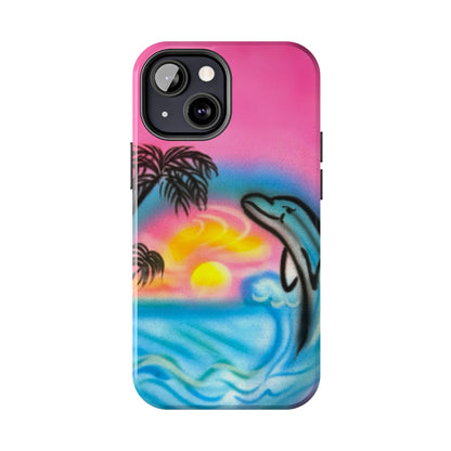 "dolphin love" airbrush iPhone case