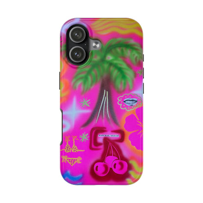 "neon pink palms" airbrush iPhone case