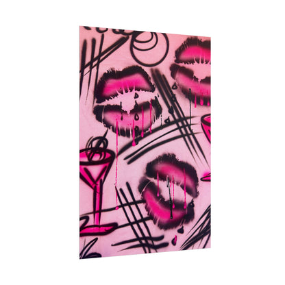 "glossy pout" airbrush rolled print