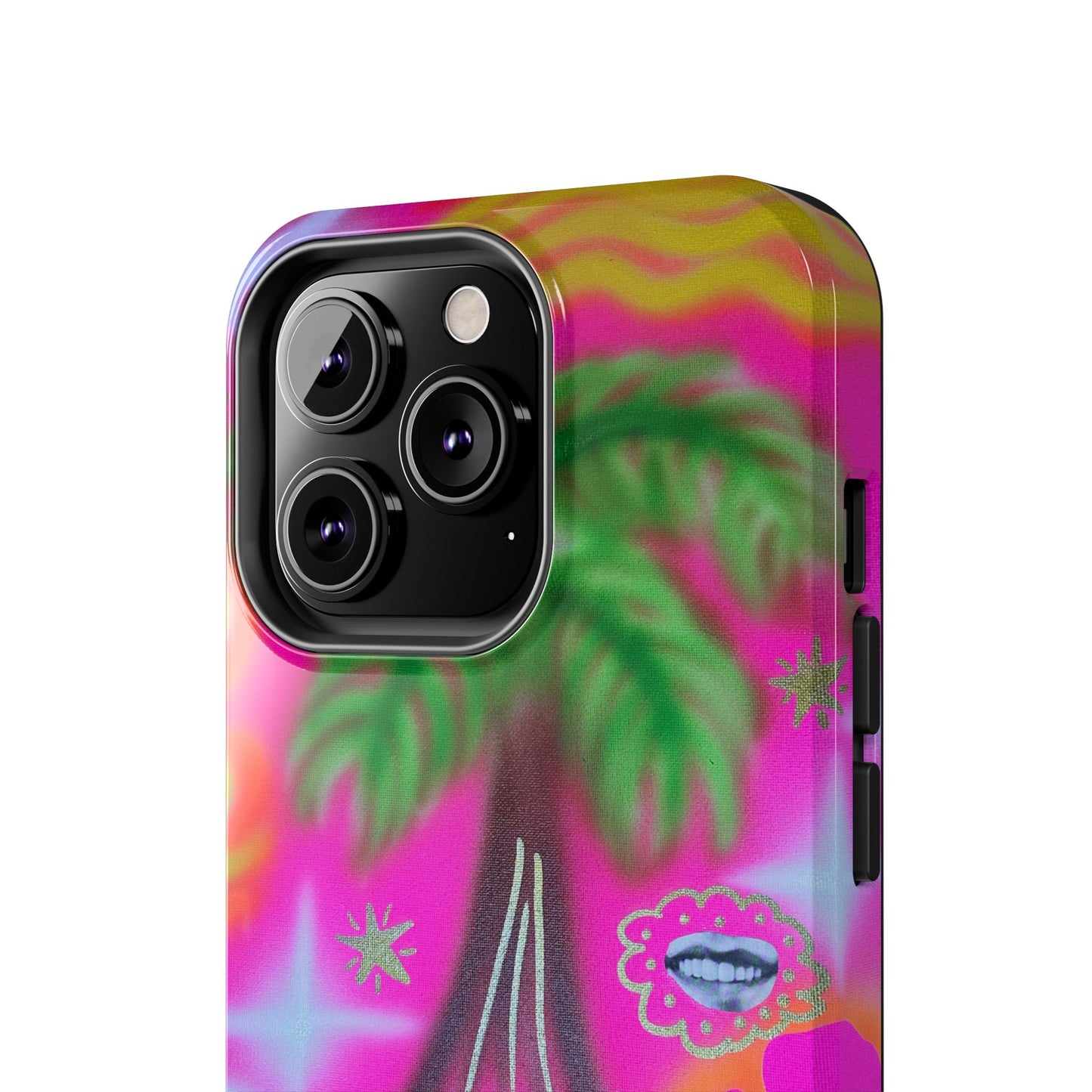 "neon pink palms" airbrush iPhone case