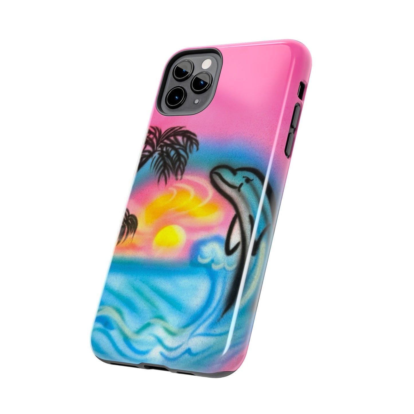 "dolphin love" airbrush iPhone case