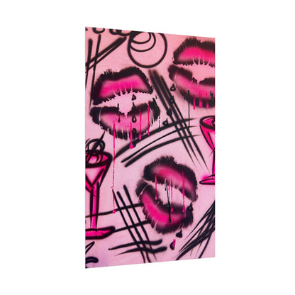 "glossy pout" airbrush rolled print