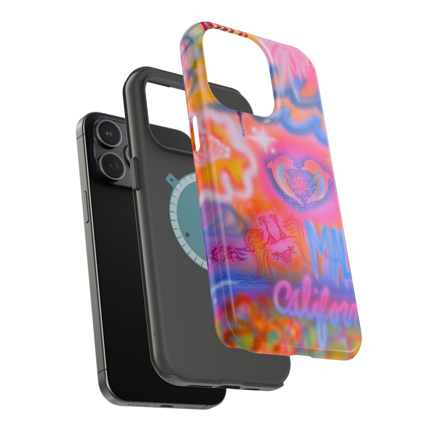 "mornings in malibu" MagSafe airbrush iPhone case