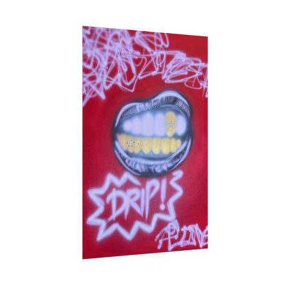 "tooth drip" airbrush rolled print
