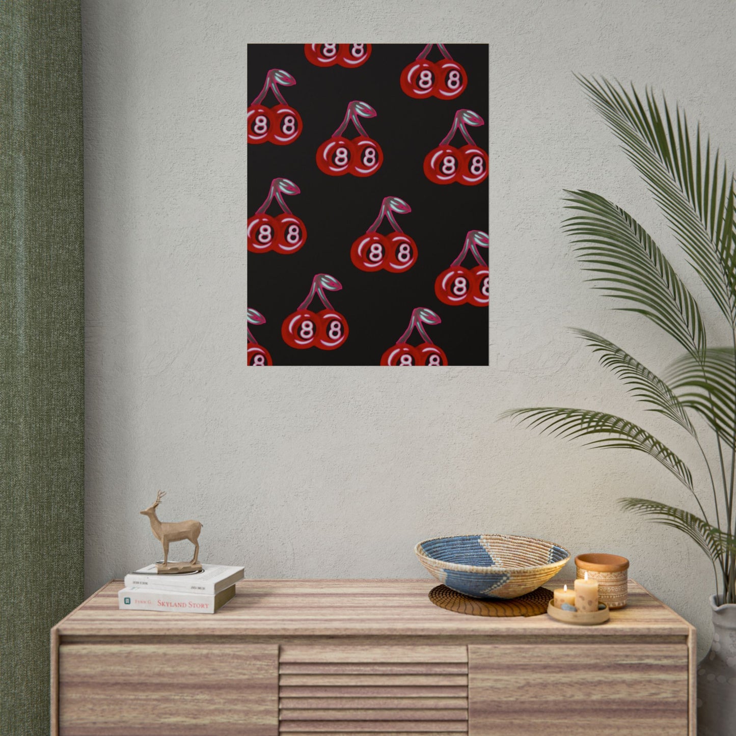 "cami cherry" airbrush rolled print
