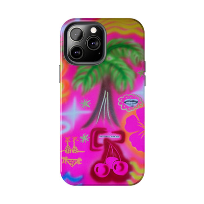 "neon pink palms" airbrush iPhone case