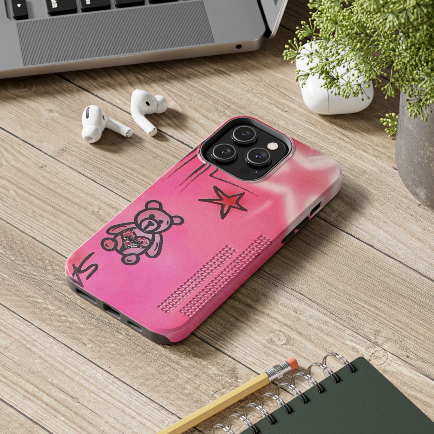 "teddy bear" airbrush iPhone case
