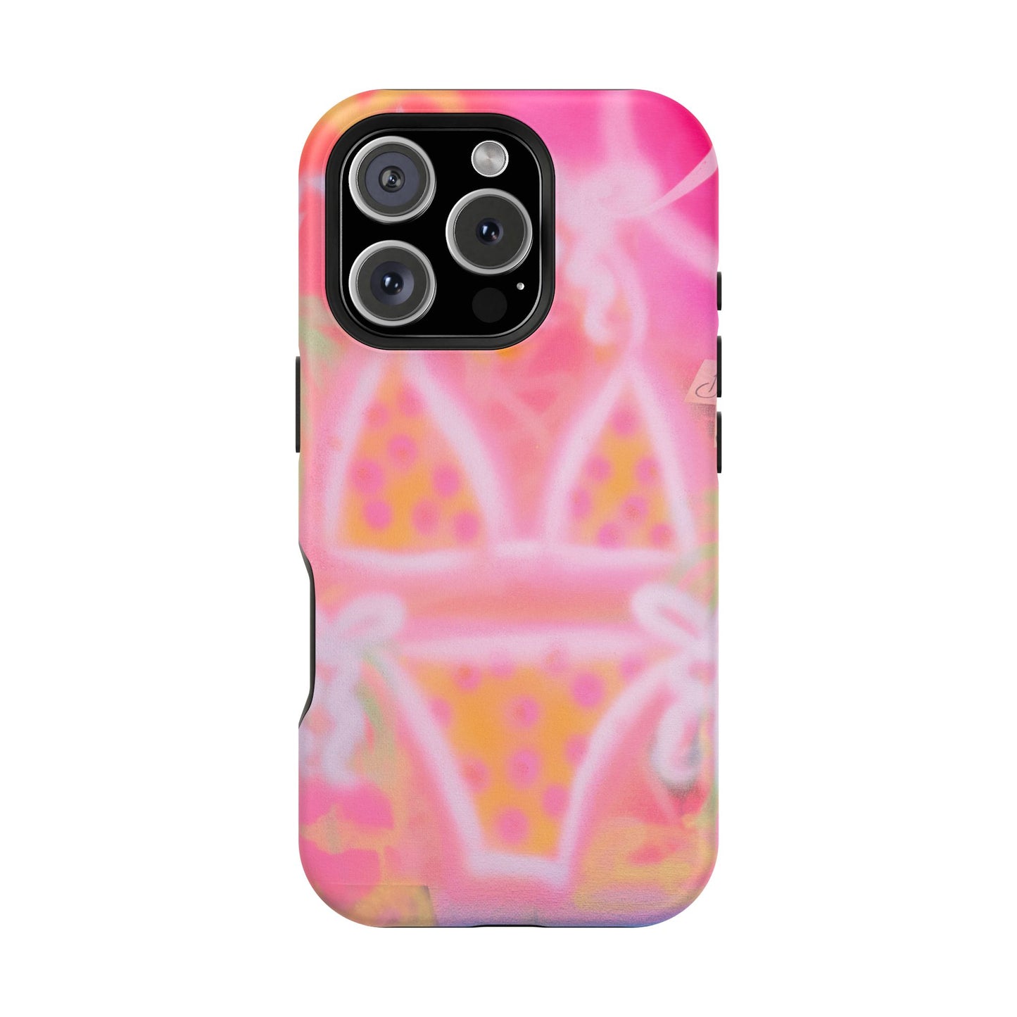 MagSafe "yellow polka dot bikini" airbrush iPhone case