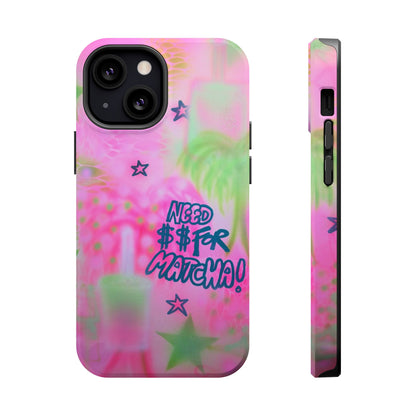 MagSafe "need $$ for matcha" airbrush iPhone case
