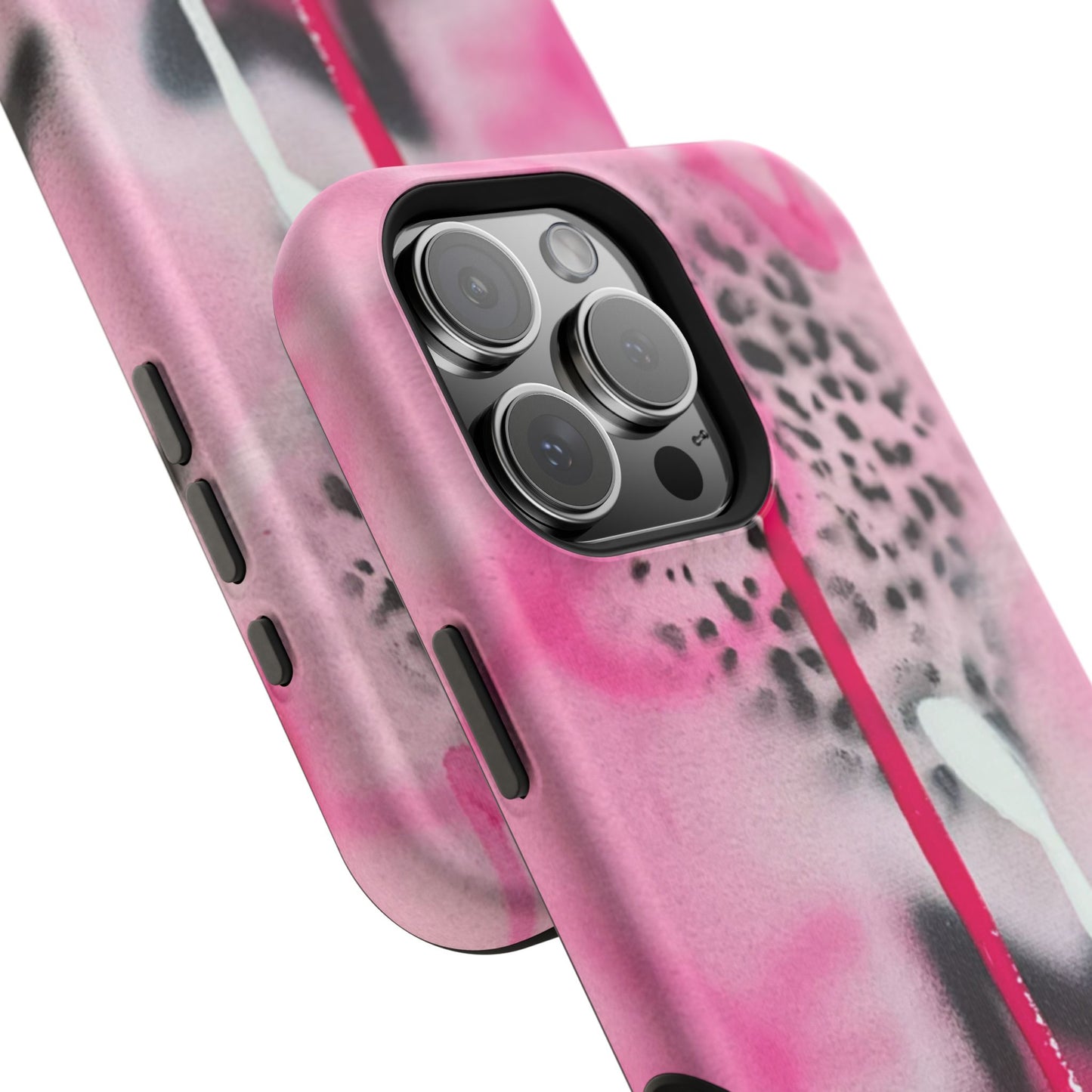 MagSafe "pink cheetah" airbrush iPhone case