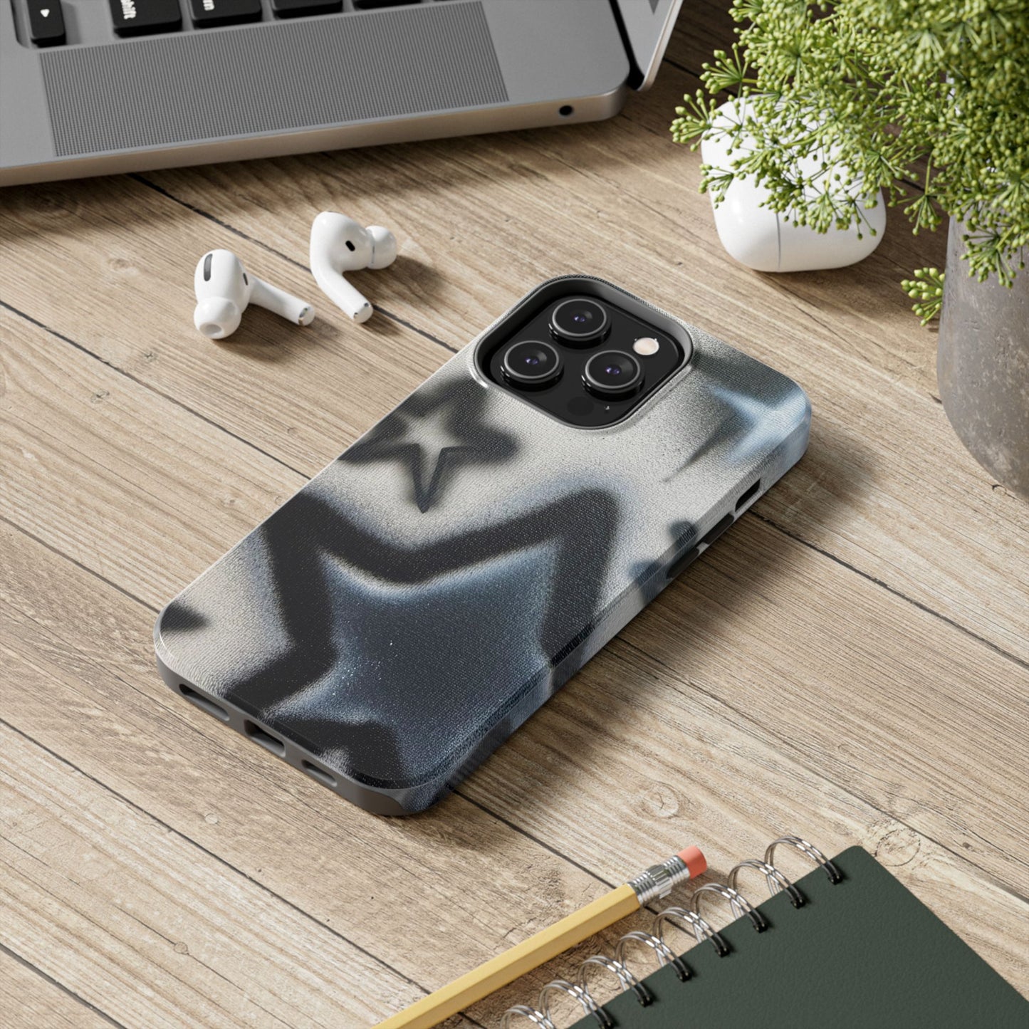 "black & white stars" airbrush iPhone case