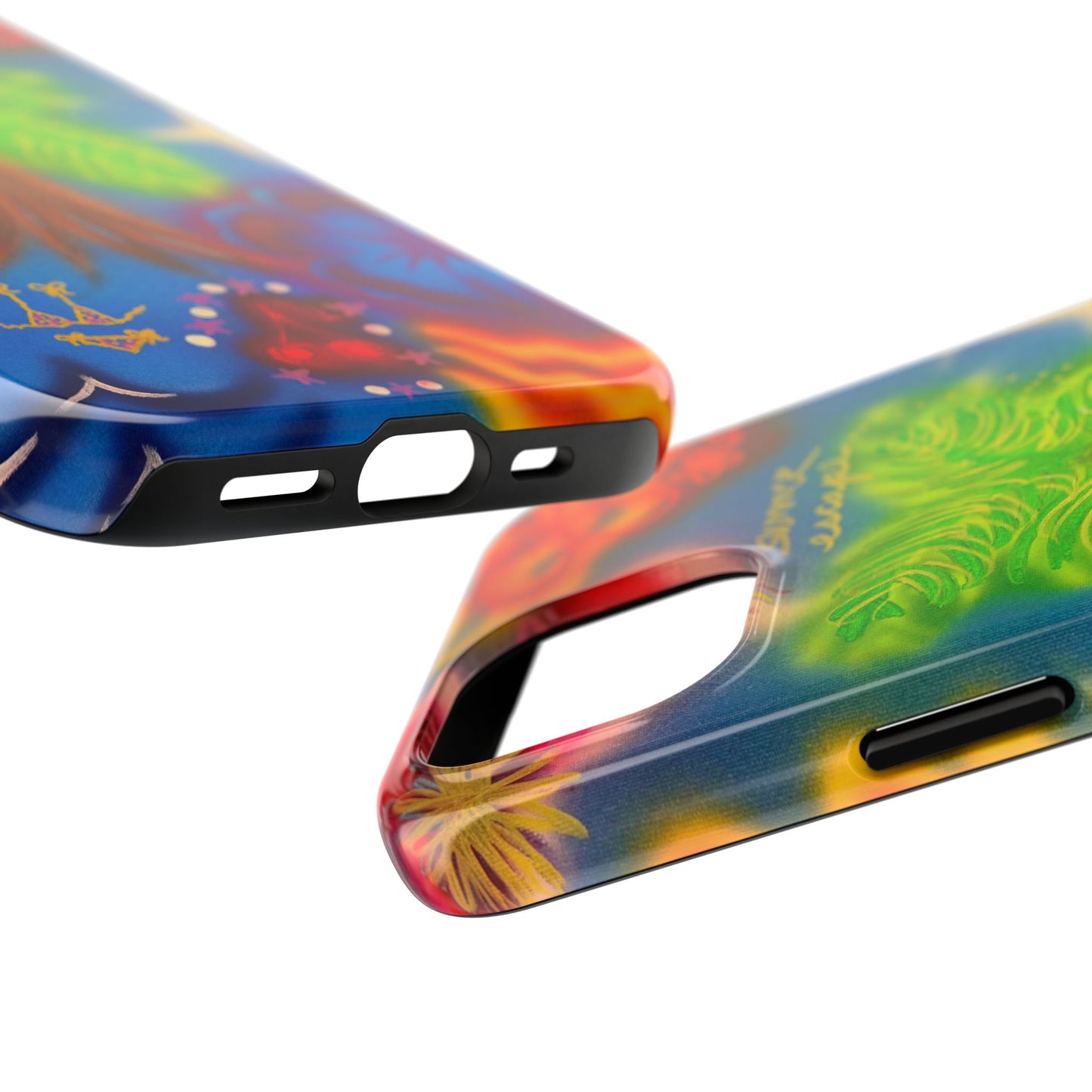 "neon blue palms" airbrush iPhone case