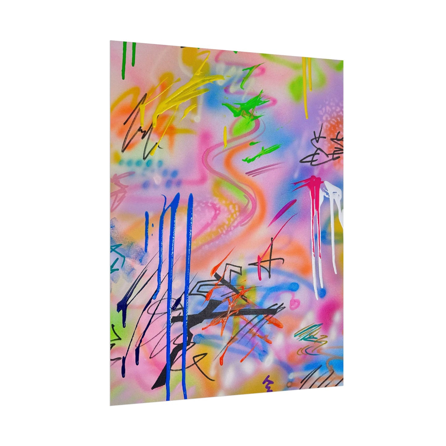 "neon haze" airbrush rolled print