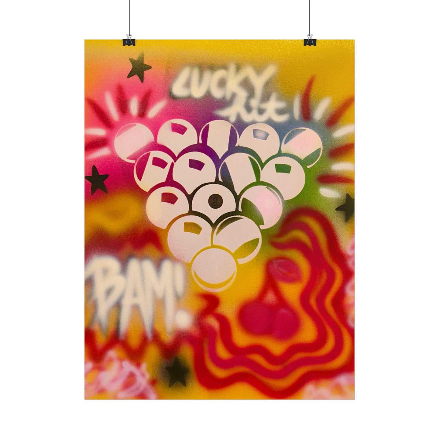 "bright billiards" airbrush rolled print