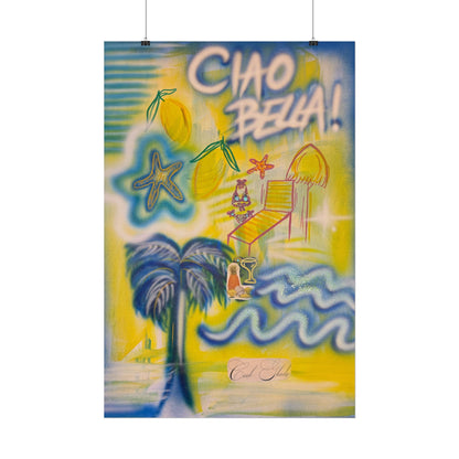 "ciao bella" airbrush rolled print