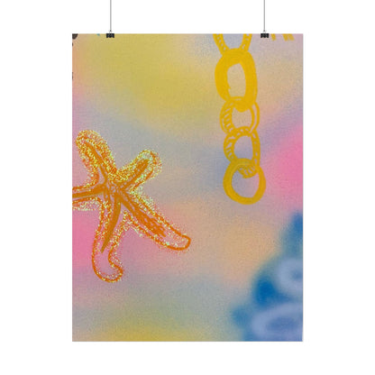 "sweet starfish" airbrush rolled print