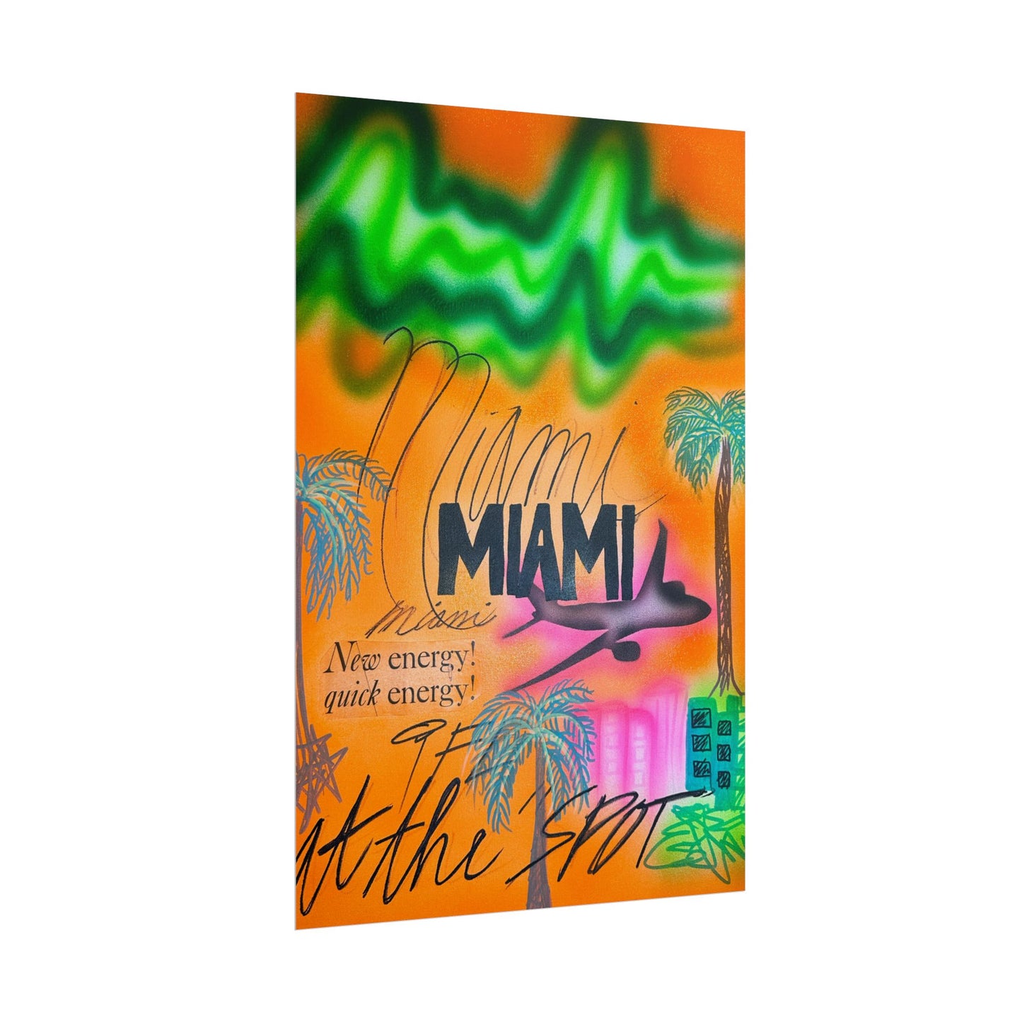 "miami, fl" airbrush rolled print