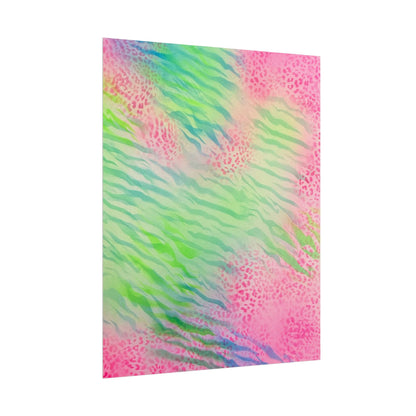 "teal cheetah" airbrush rolled print
