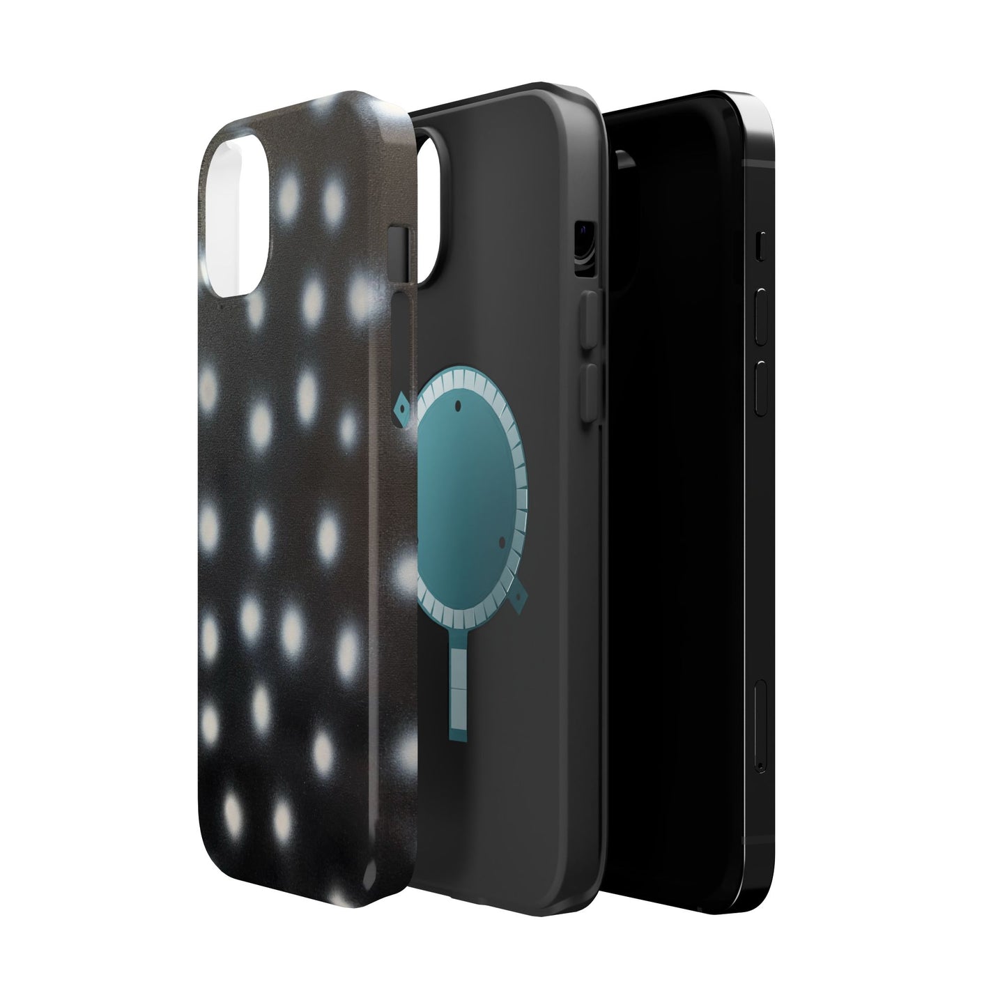 MagSafe "coconut noir polka dot" airbrush iPhone case