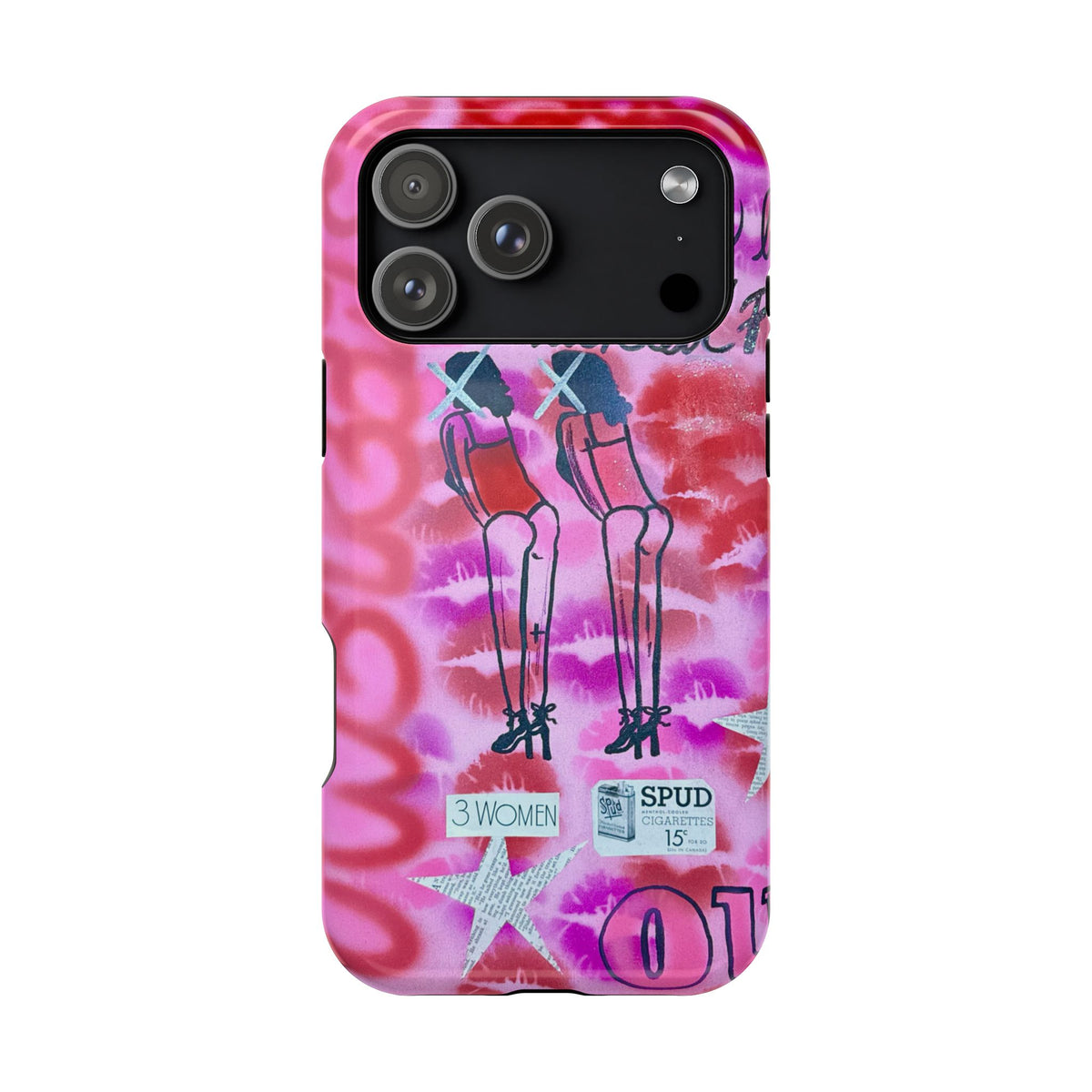 MagSafe "tickled pink" airbrush iPhone case
