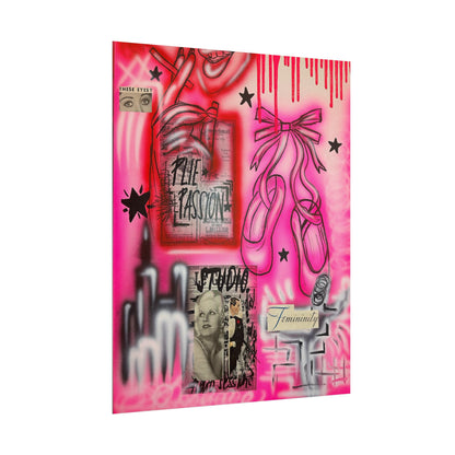 "plié passion" airbrush rolled print