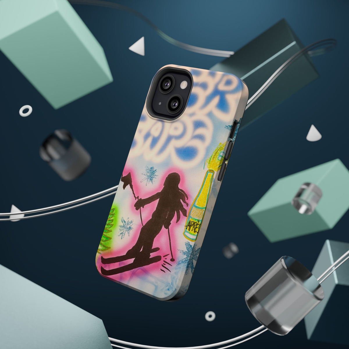 MagSafe "winter escape" airbrush iPhone case