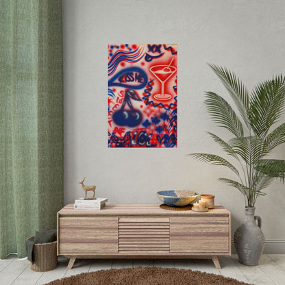 "kiss me!" airbrush rolled print