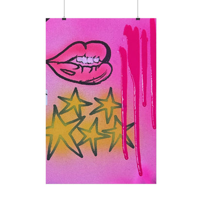 "star drip" airbrush rolled print