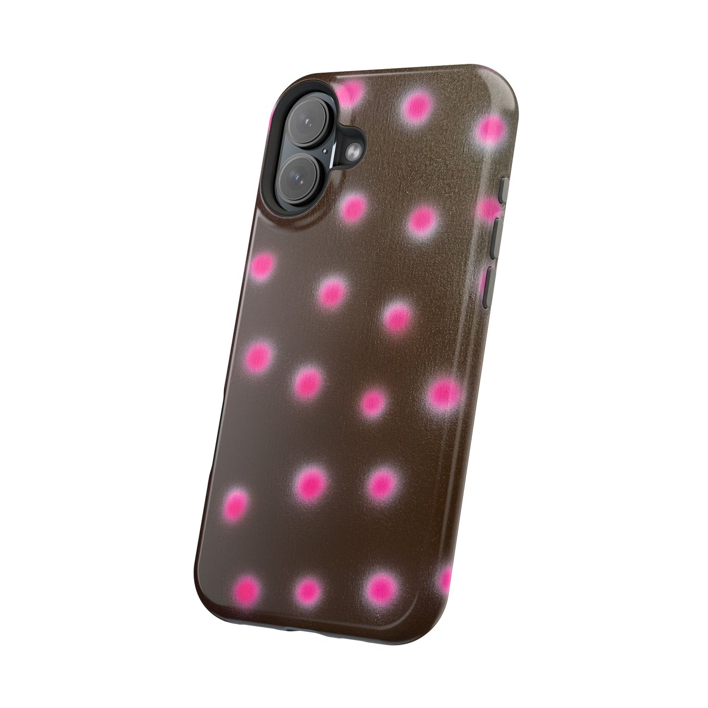 MagSafe "cherry mocha polka dot" airbrush iPhone case