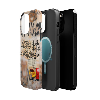 MagSafe "need $$ for coffee" airbrush iPhone case