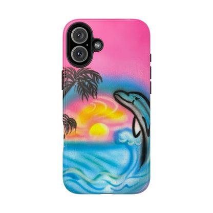 "dolphin love" airbrush iPhone case