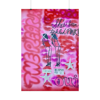 "tickled pink" airbrush rolled print