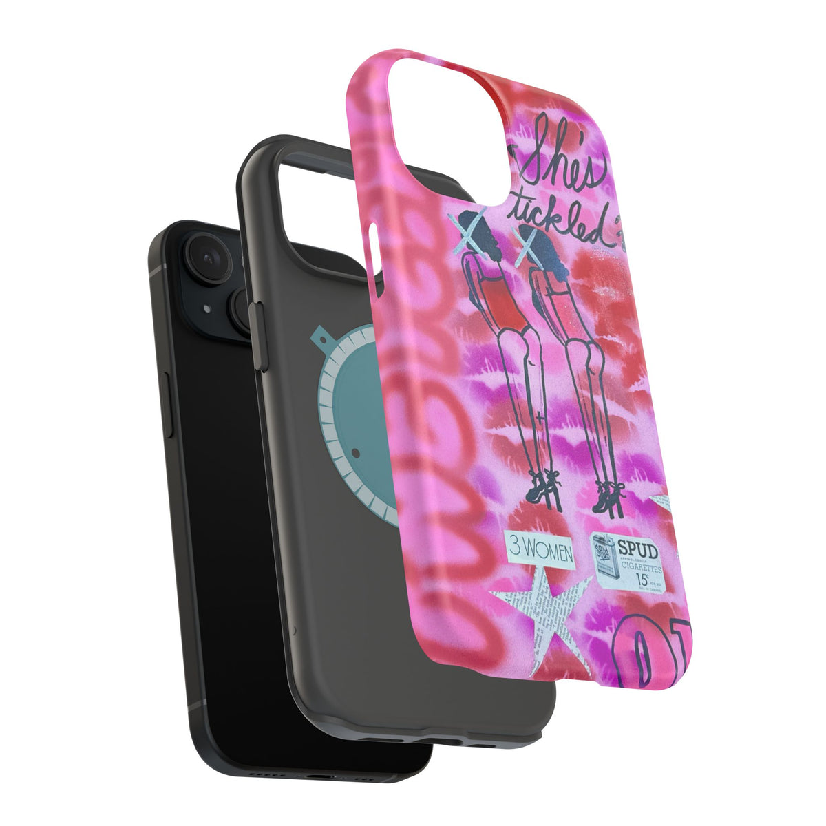 MagSafe "tickled pink" airbrush iPhone case