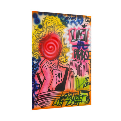 "lost in paradise" airbrush rolled print