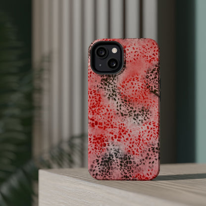 MagSafe "red cheetah" airbrush iPhone case