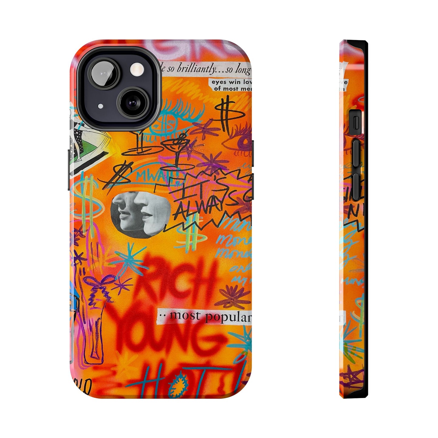 "young, rich, hot!" airbrush iPhone case